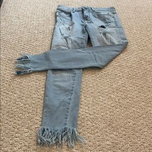 Zara jeans with detail on bottom